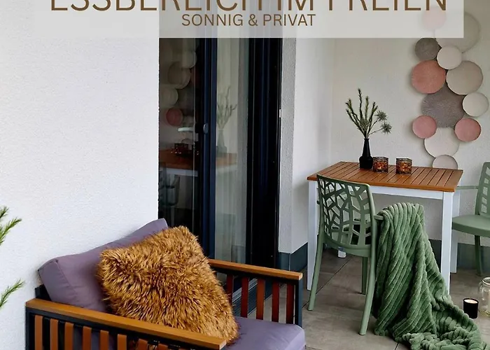 Modern-Ruhig-Balkon-Self-Check-In-Limes2Living-Niedernberg شقة *